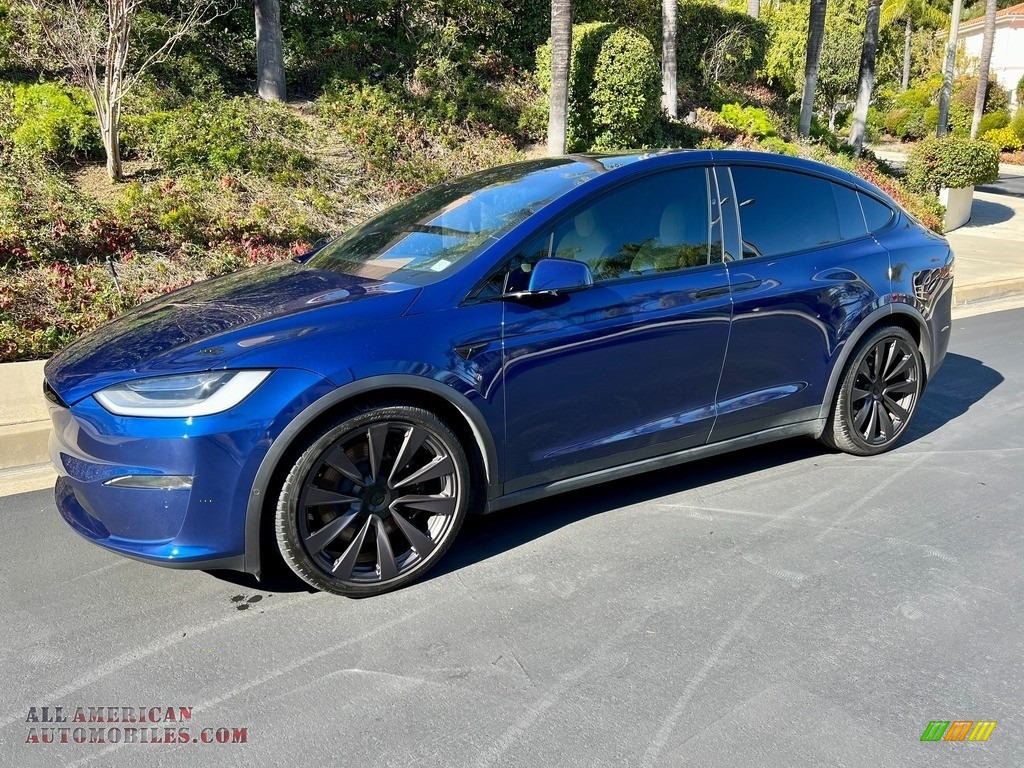 Deep Blue Metallic / White/Black Tesla Model X AWD
