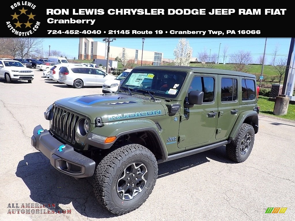 Sarge Green / Black Jeep Wrangler Unlimited Rubicon 4XE Hybrid