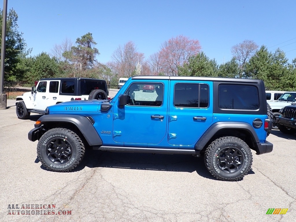 2023 Wrangler Unlimited Willys 4XE Hybrid - Hydro Blue Pearl / Black photo #2