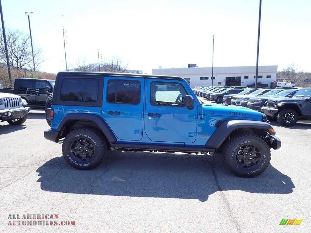 2023 Wrangler Unlimited Willys 4XE Hybrid - Hydro Blue Pearl / Black photo #6