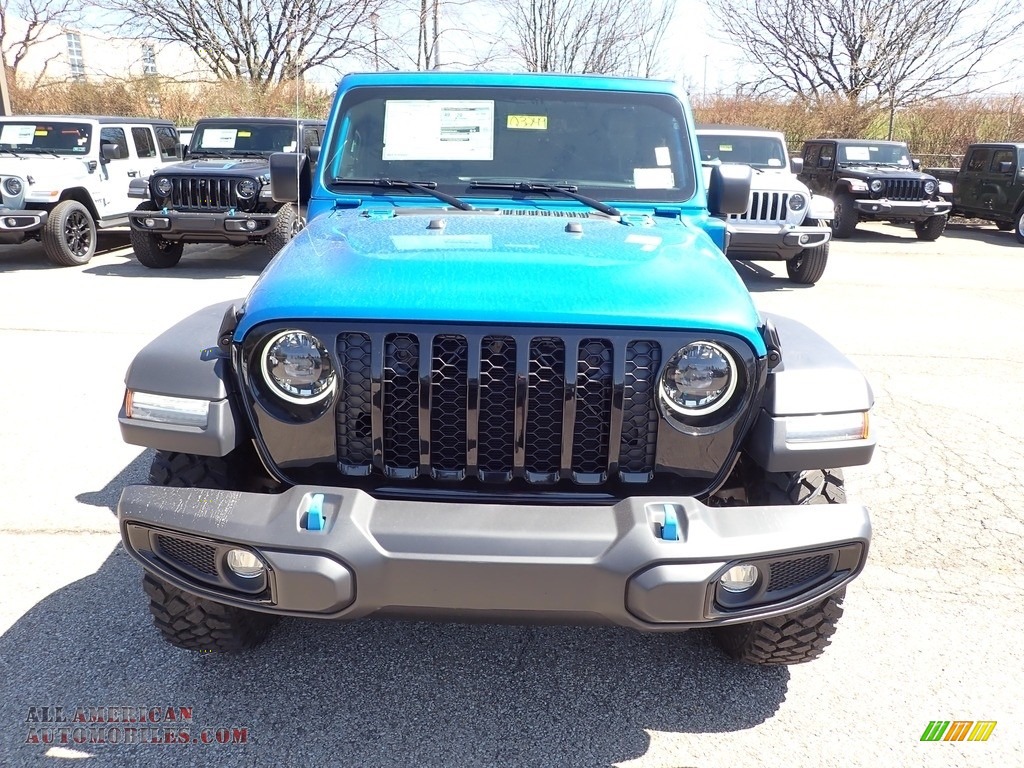2023 Wrangler Unlimited Willys 4XE Hybrid - Hydro Blue Pearl / Black photo #8