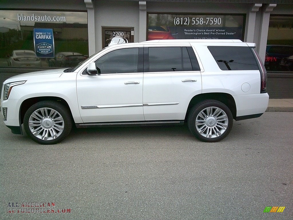 Crystal White Tricoat / Tuscan Brown Cadillac Escalade Platinum 4WD