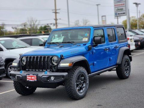 Hydro Blue Pearl 2023 Jeep Wrangler Unlimited Willys 4XE Hybrid
