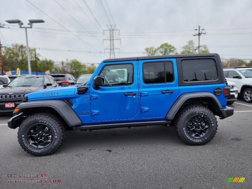 2023 Wrangler Unlimited Willys 4XE Hybrid - Hydro Blue Pearl / Black photo #3
