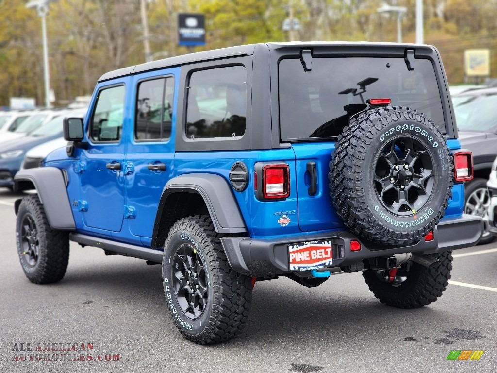 2023 Wrangler Unlimited Willys 4XE Hybrid - Hydro Blue Pearl / Black photo #4