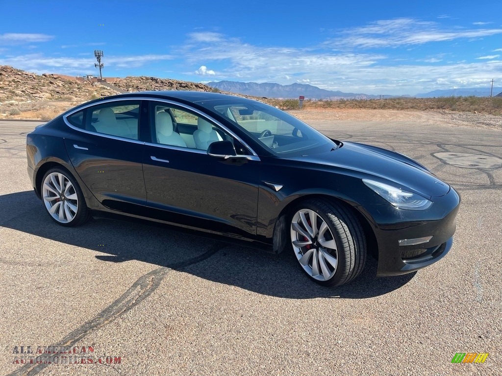 2019 Model 3 Performance - Solid Black / Black and White photo #5