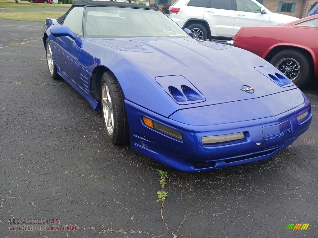 1991 Corvette Convertible - Quasar Blue Metallic / Black photo #20