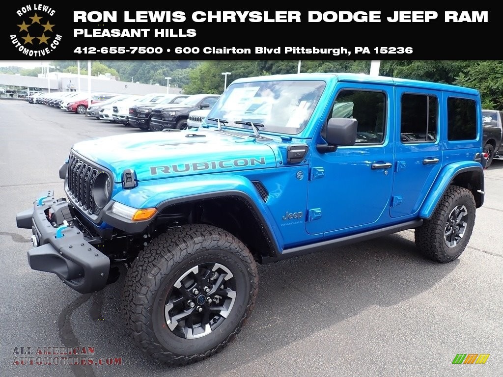 2024 Jeep Wrangler 4Door Rubicon X 4xe Hybrid in Hydro Blue Pearl for