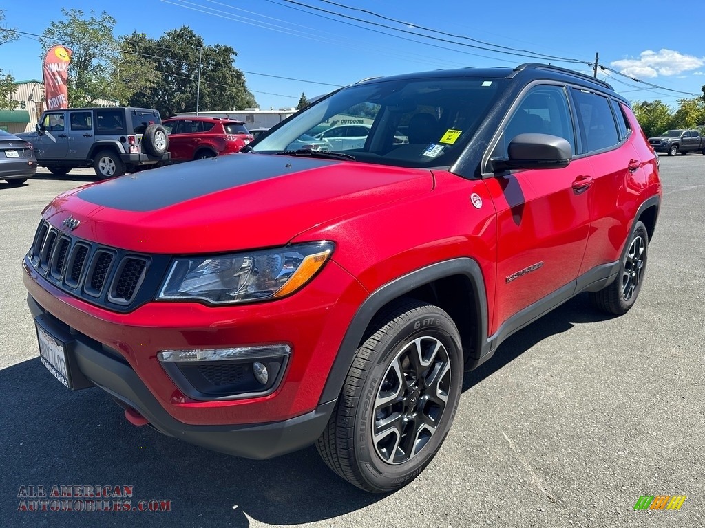 2021 Compass Trailhawk 4x4 - Redline Pearl / Black/Ruby Red photo #3