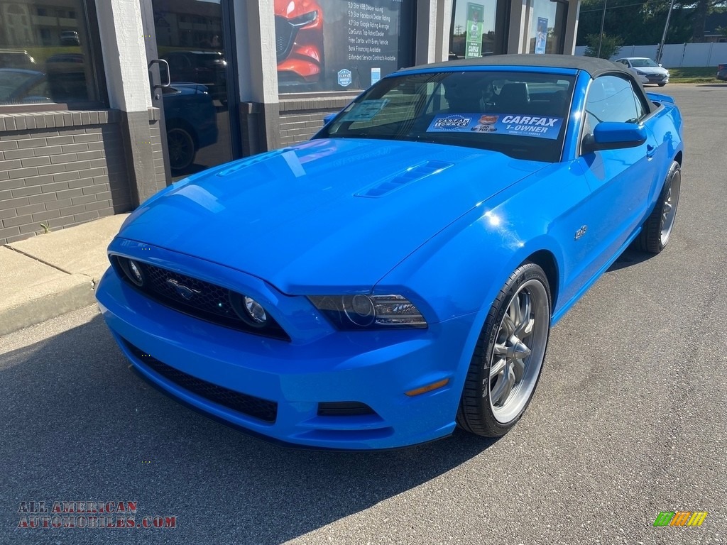 2014 Mustang GT Premium Convertible - Grabber Blue / Charcoal Black photo #3