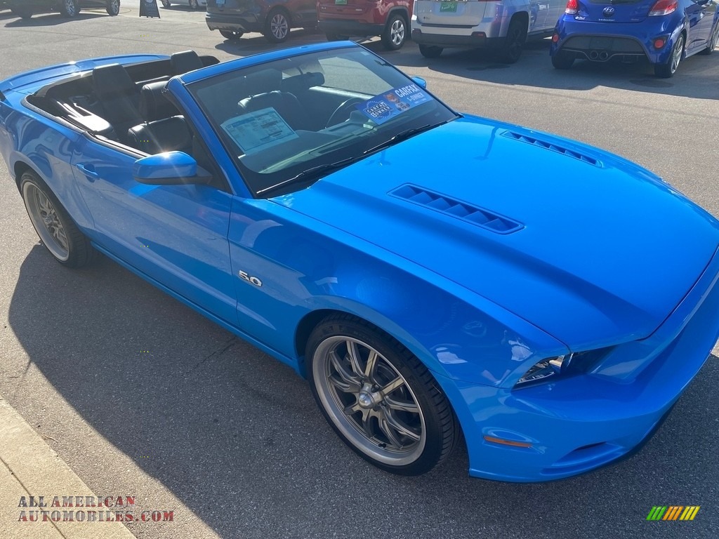 2014 Mustang GT Premium Convertible - Grabber Blue / Charcoal Black photo #49