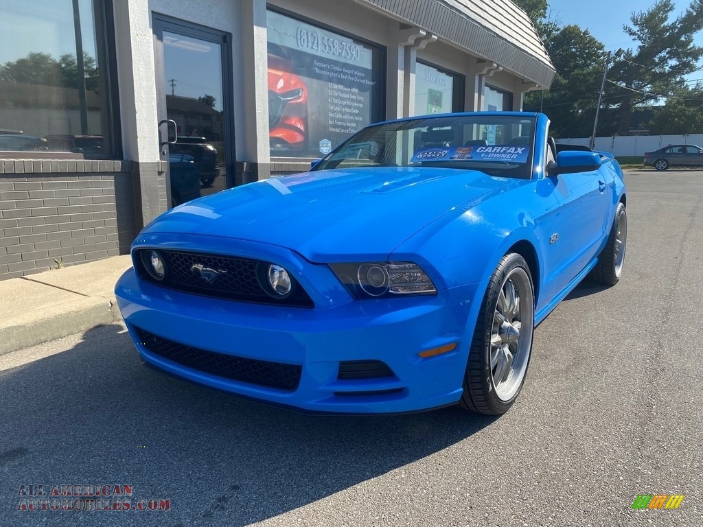 2014 Mustang GT Premium Convertible - Grabber Blue / Charcoal Black photo #57