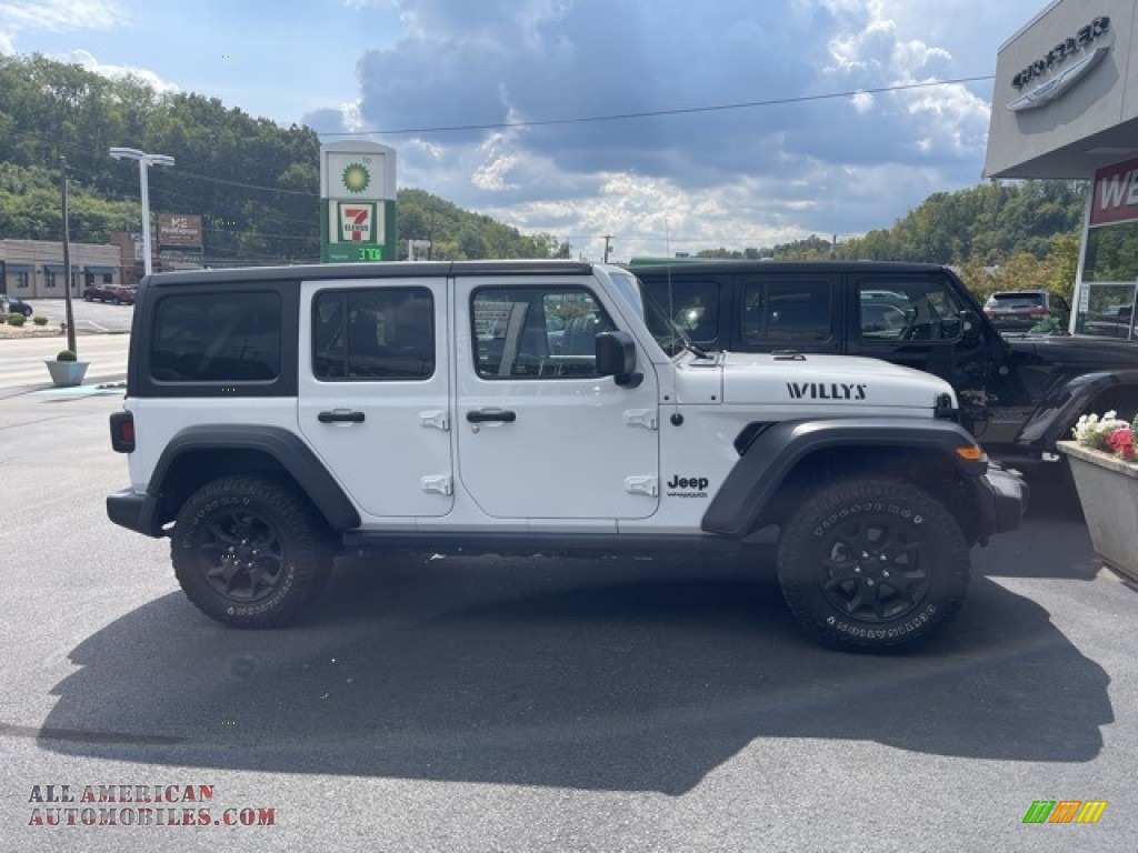 2020 Wrangler Unlimited Willys 4x4 - Bright White / Black photo #2