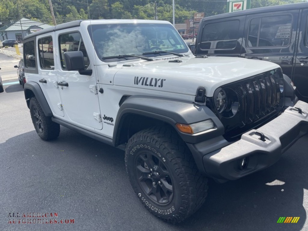 2020 Wrangler Unlimited Willys 4x4 - Bright White / Black photo #3