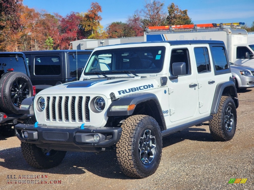 Bright White / Black Jeep Wrangler Unlimited Rubicon 4XE Hybrid