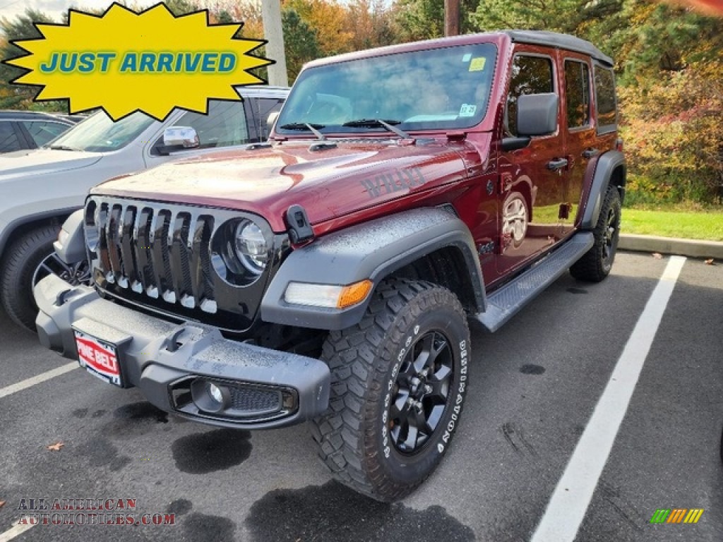 2021 Wrangler Unlimited Willys 4x4 - Snazzberry Pearl / Black photo #1