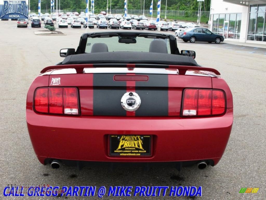 2008 Mustang GT/CS California Special Convertible - Dark Candy Apple Red / Charcoal Black/Dove photo #8