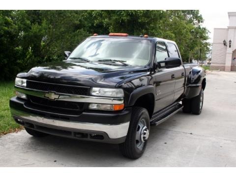 Onyx Black 2002 Chevrolet Silverado 3500 LT Crew Cab 4x4 Dually