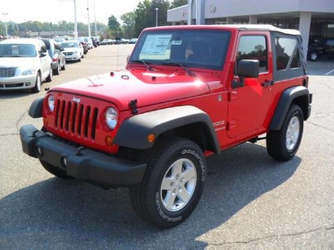 Flame Red 2011 Jeep Wrangler Sport 4x4. Flame Red