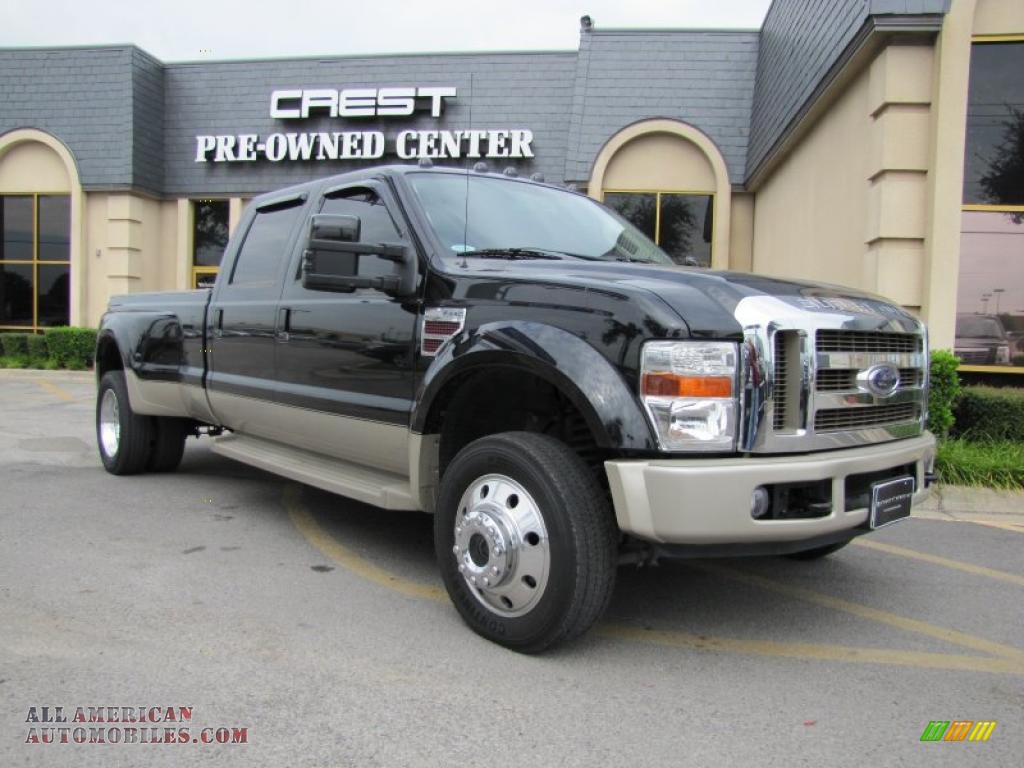 2008 F450 Super Duty King Ranch Crew Cab 4x4 Dually - Black / Chaparral Leather photo #1
