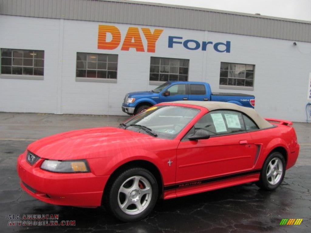 2003 Mustang V6 Convertible - Torch Red / Medium Parchment photo #1