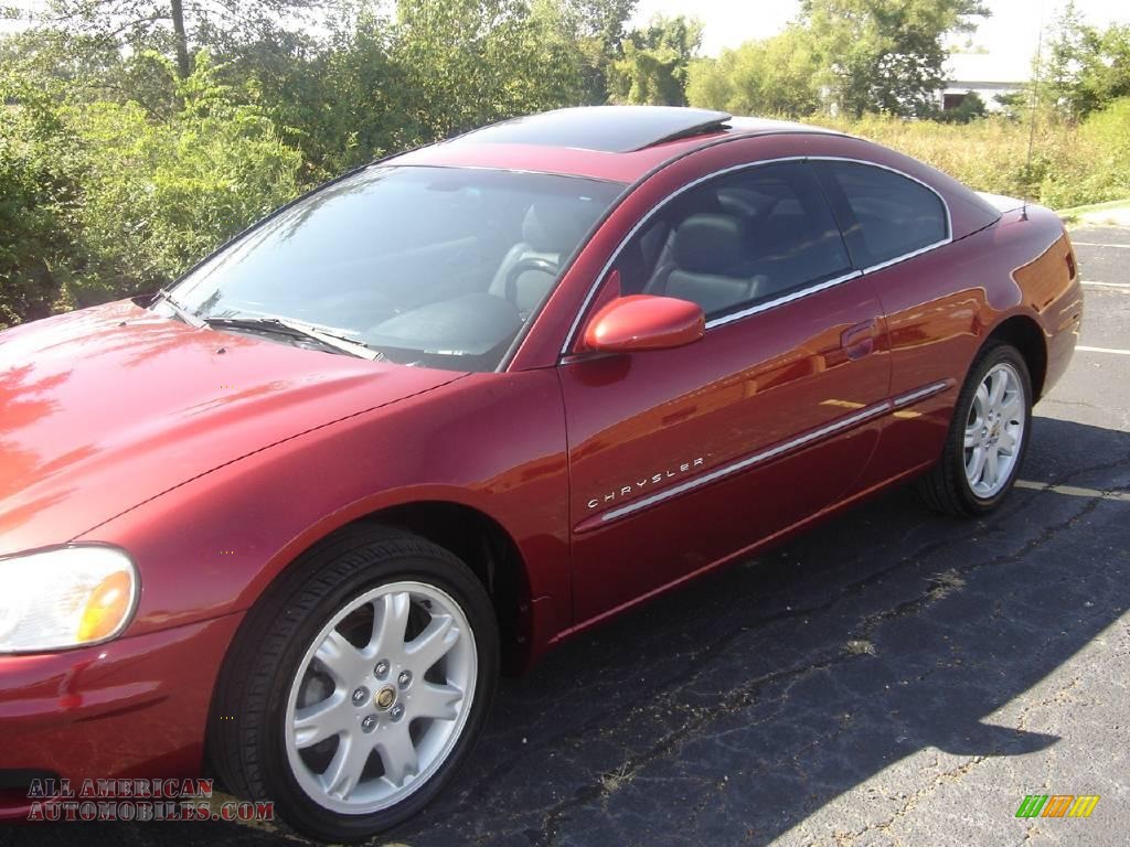 2001 Sebring LXi Coupe - Ruby Red Pearlcoat / Black/Light Gray photo #2