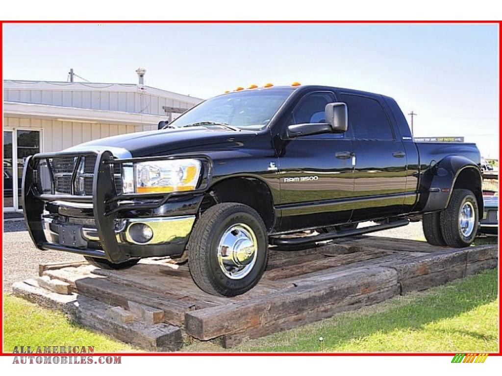 2006 Dodge Ram 3500 SLT Mega Cab 4x4 Dually in Brilliant Black Crystal
