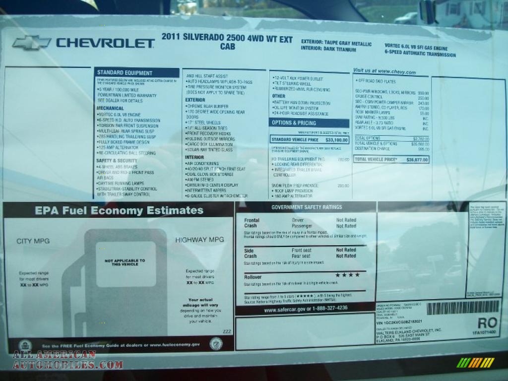 2011 Silverado 2500HD Extended Cab 4x4 - Taupe Grey Metallic / Dark Titanium photo #15