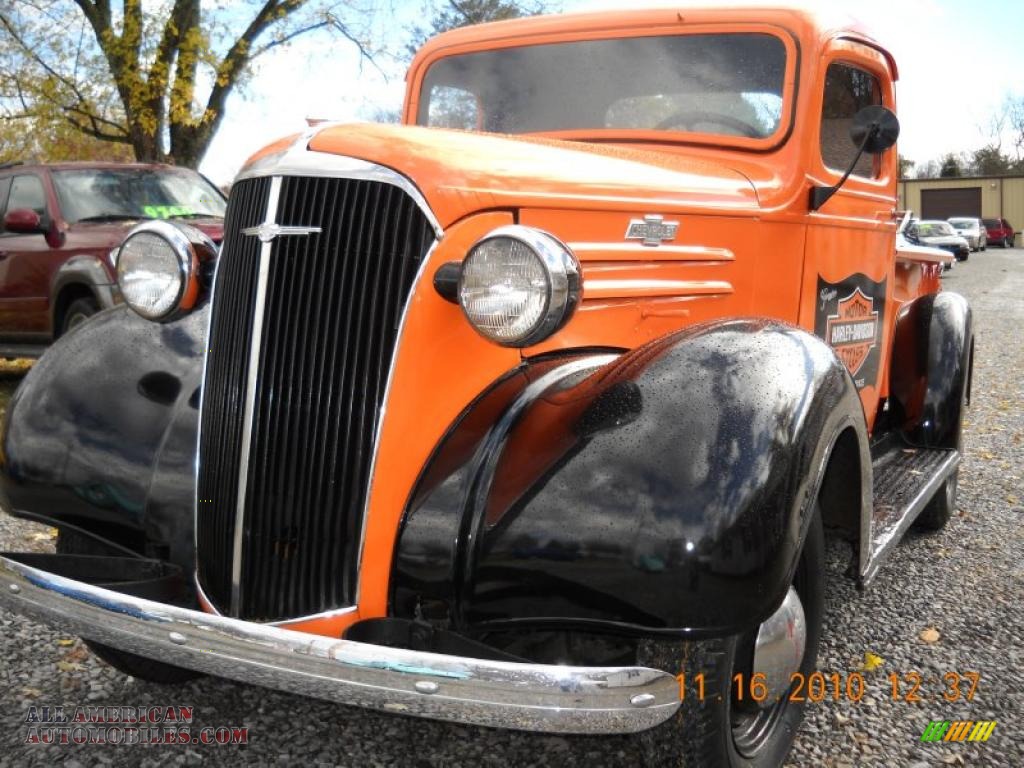 1937 Pickup Harley-Davidson Theme Custom - Orange / Black photo #8