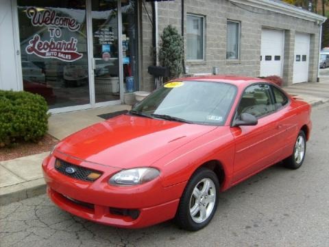 Bright Red 2003 Ford Escort ZX2 Coupe. Bright Red Medium Prairie Tan