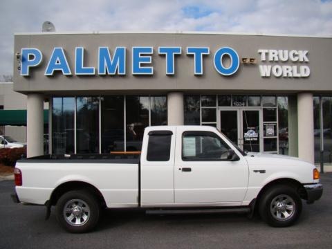 Oxford White 2002 Ford Ranger XLT SuperCab. Oxford White Medium Prairie Tan