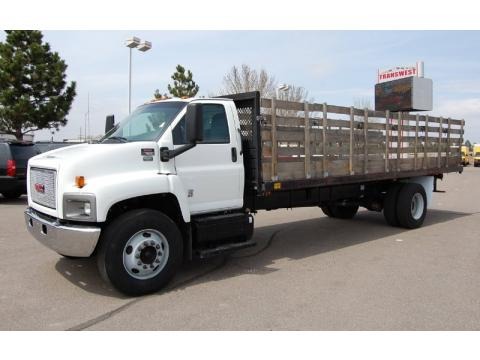 White 2006 GMC C Series TopKick C7500 Regular Cab Chassis Stake Truck White 2006 GMC C Series TopKick C7500 Regular Cab Chassis Stake Truck