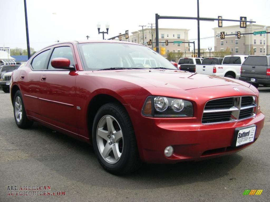 2010 Charger SXT - Inferno Red Crystal Pearl / Dark Slate Gray photo #3
