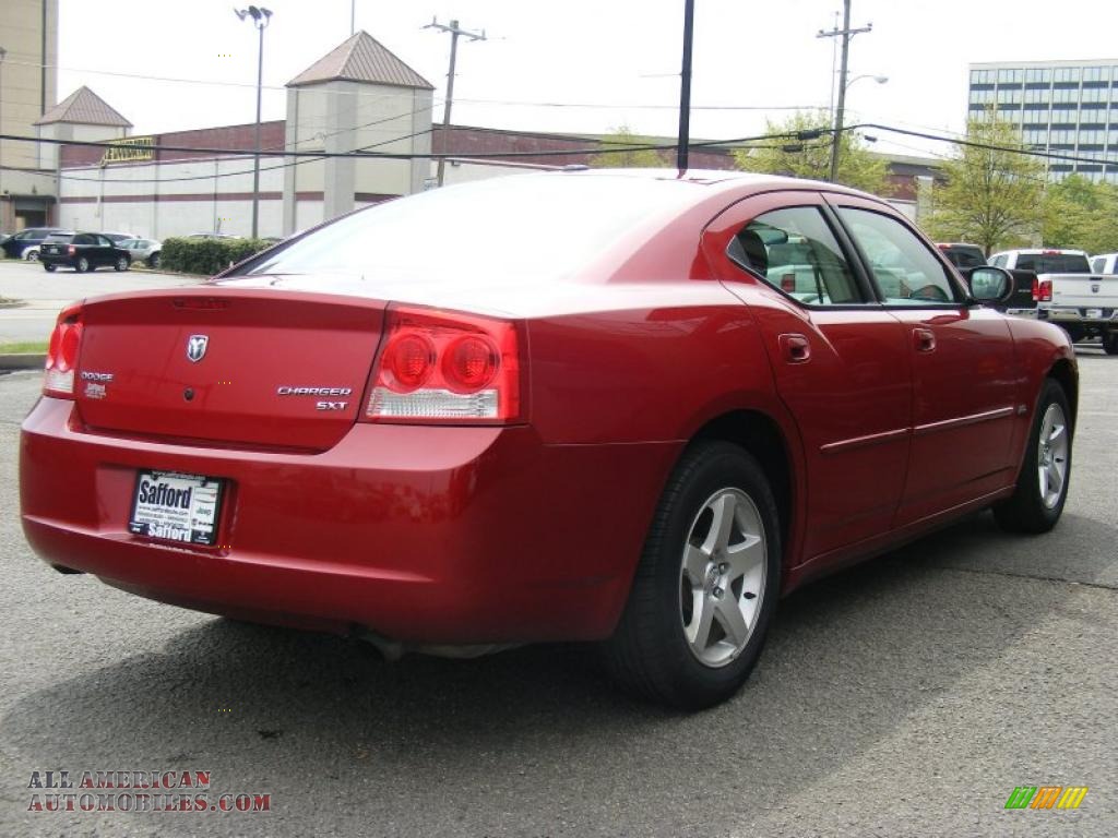 2010 Charger SXT - Inferno Red Crystal Pearl / Dark Slate Gray photo #5