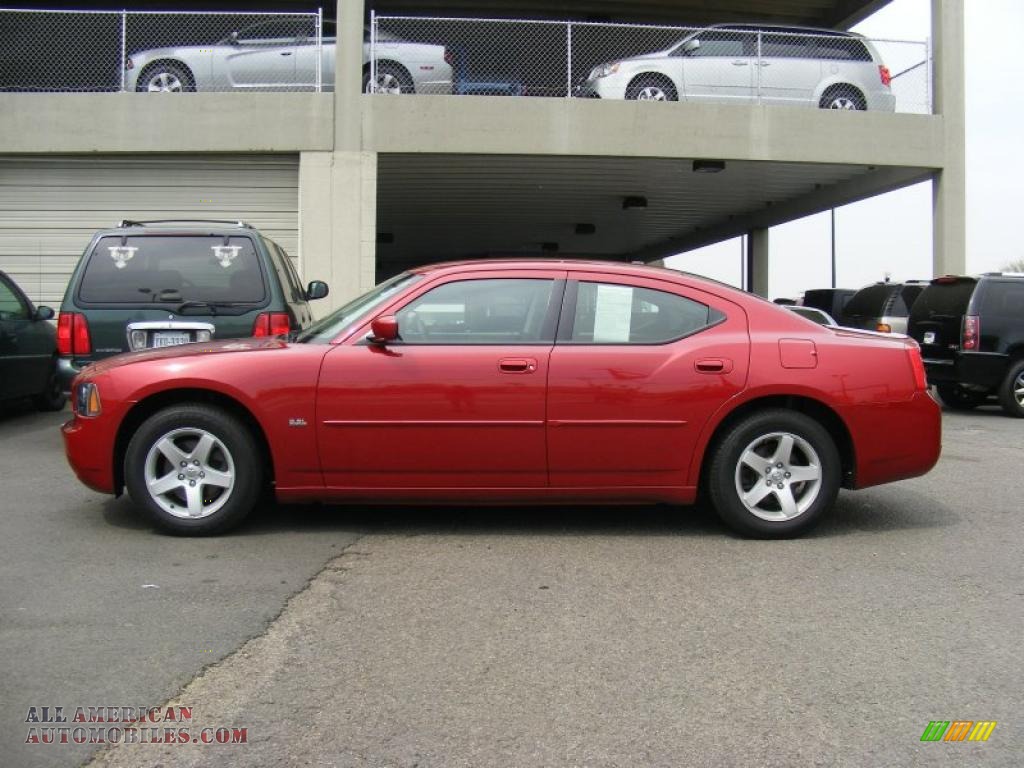 2010 Charger SXT - Inferno Red Crystal Pearl / Dark Slate Gray photo #8