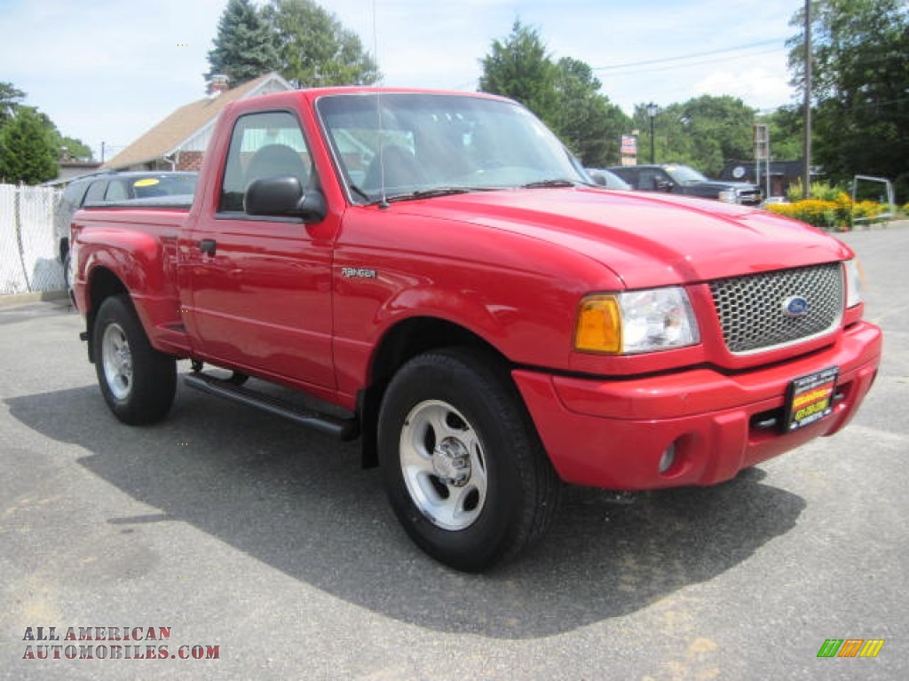 2001 Ranger Edge Regular Cab 4x4 - Bright Red / Dark Graphite photo #4