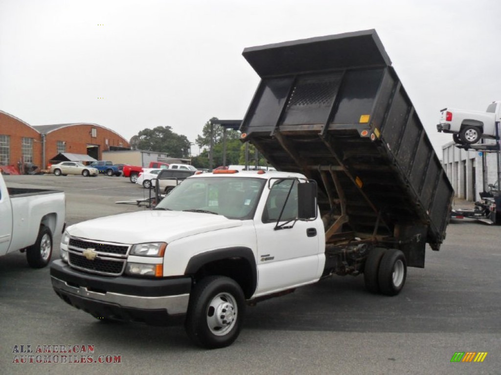 Summit White / Dark Charcoal Chevrolet Silverado 3500 Regular Cab Chassis Dump Truck