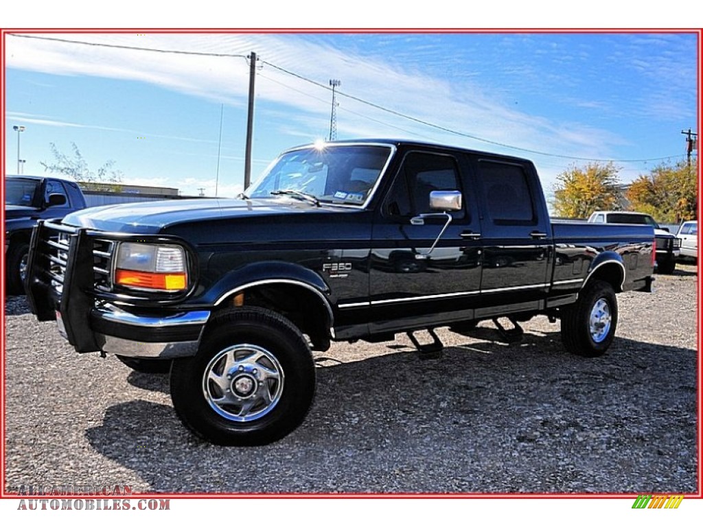 1996 F250 XLT Crew Cab 4x4 - Dark Tourmaline Green Metallic / Beige photo #1