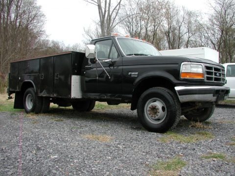 Black 1997 Ford F450 XL Regular Cab Utility Truck Black 1997 Ford F450 XL Regular Cab Utility Truck