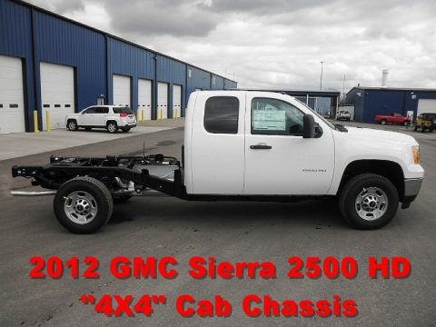 Summit White 2012 GMC Sierra 2500HD Extended Cab 4x4 Chassis