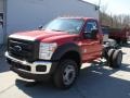 Ford F550 Super Duty XL Regular Cab 4x4 Chassis Vermillion Red photo #4