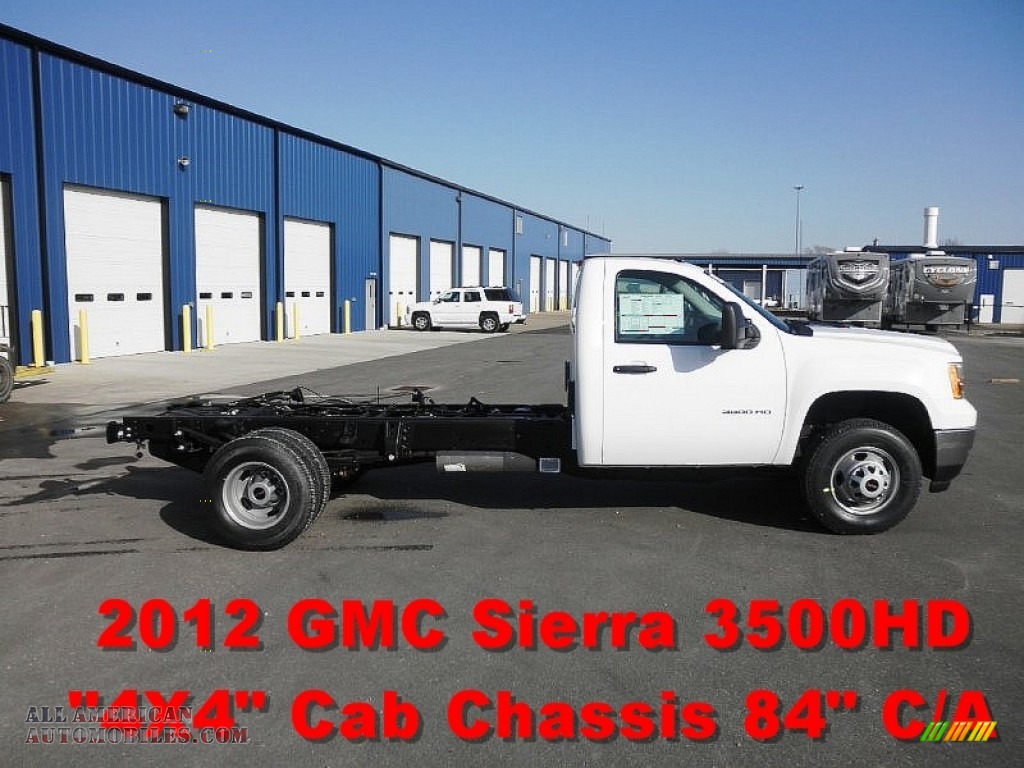 2012 Gmc Sierra 3500hd Regular Cab 4x4 Dually Chassis In Summit White