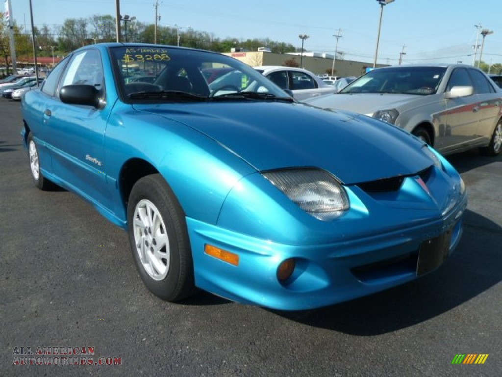 Bright Blue Aqua Metallic / Graphite Pontiac Sunfire SE Coupe