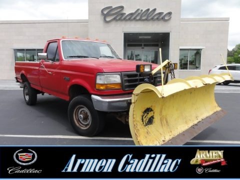 Ultra Red 1995 Ford F350 XL Regular Cab 4x4 Plow Truck Ultra Red 1995 Ford F350 XL Regular Cab 4x4 Plow Truck