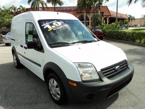 Frozen White 2010 Ford Transit Connect XL Cargo Van