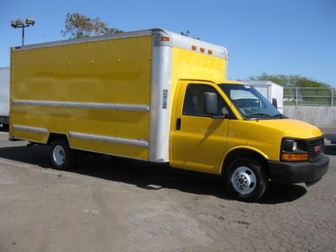 Yellow 2008 GMC Savana Cutaway 3500 Commercial Moving Truck Yellow 2008 GMC Savana Cutaway 3500 Commercial Moving Truck
