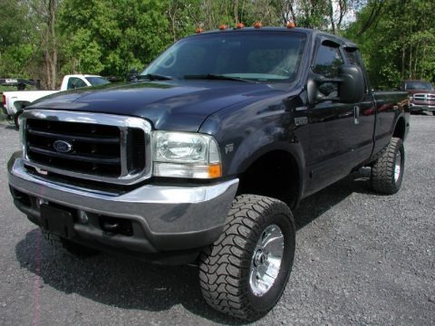 True Blue Metallic 2002 Ford F250 Super Duty XLT SuperCab 4x4