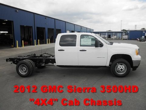 Summit White 2012 GMC Sierra 3500HD Crew Cab 4x4 Chassis