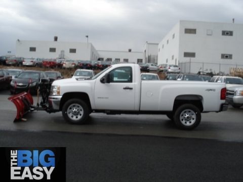 Summit White 2012 Chevrolet Silverado 3500HD WT Regular Cab 4x4 Plow Truck