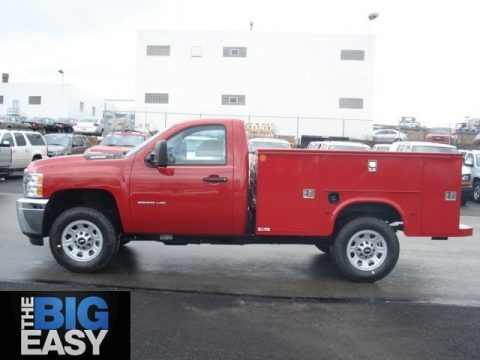 Victory Red 2012 Chevrolet Silverado 3500HD WT Regular Cab 4x4 Utility Truck